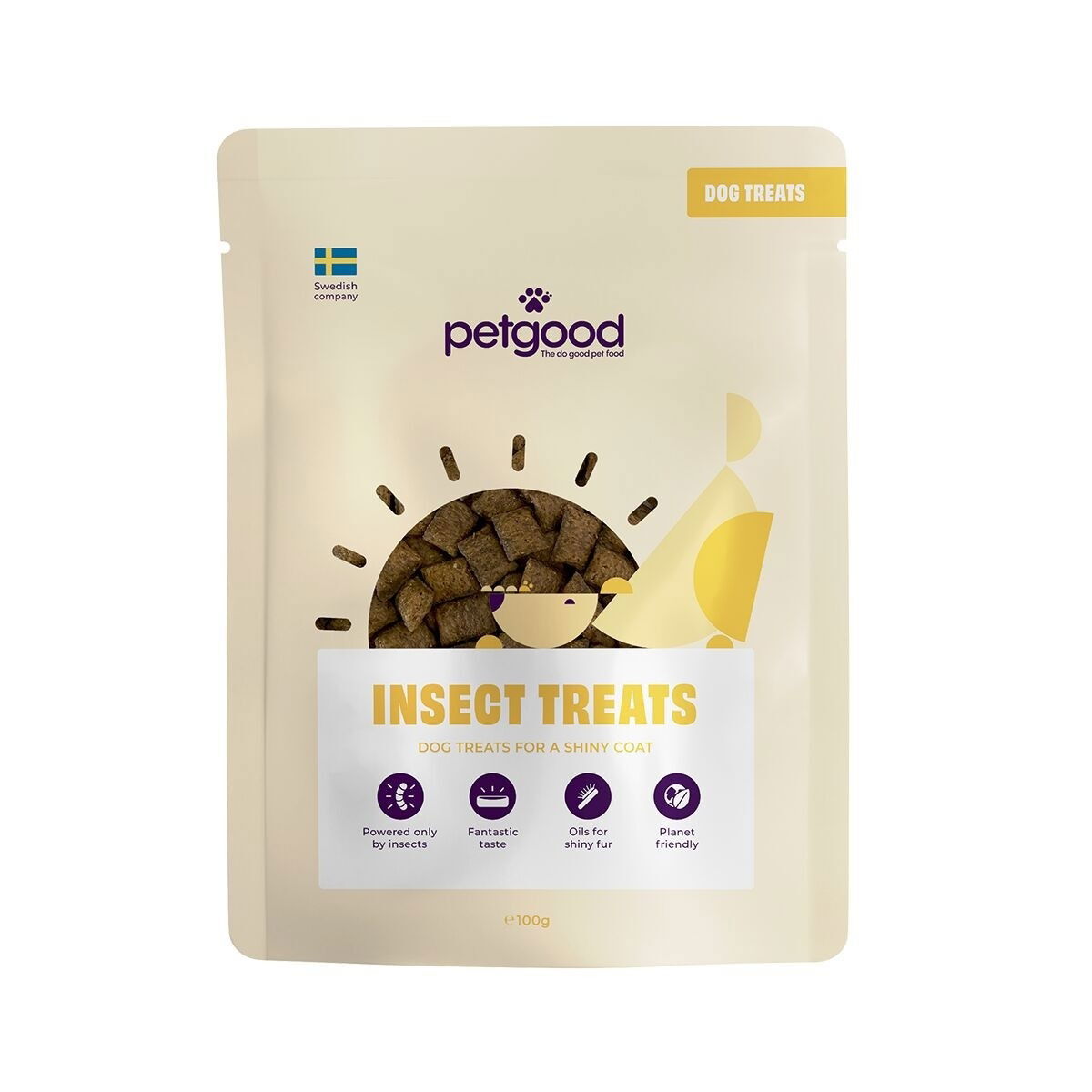 Petgood hyönteispohjainen koiranherkku iholle ja turkille 100 g