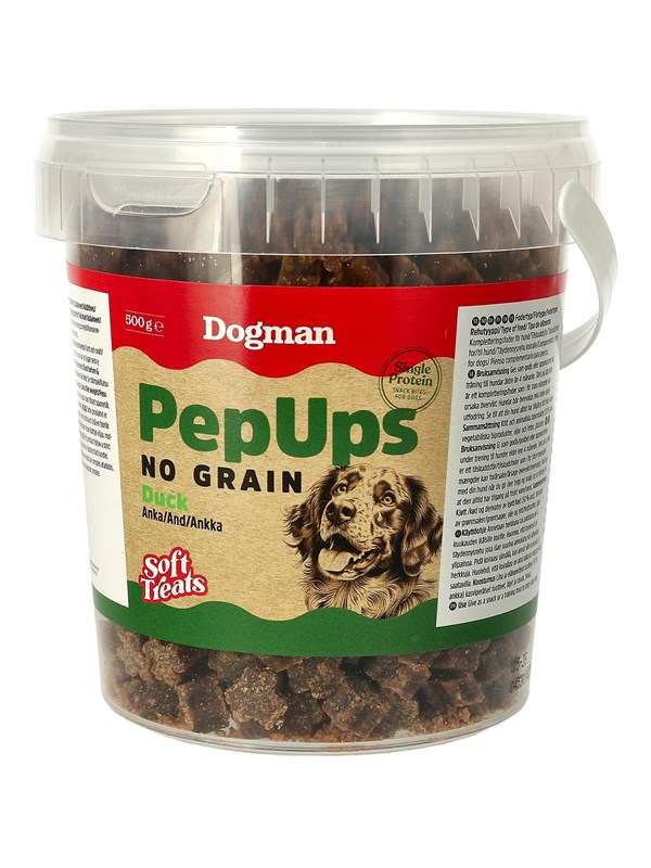 Dogman Pep Ups No Grain Ankka 500g